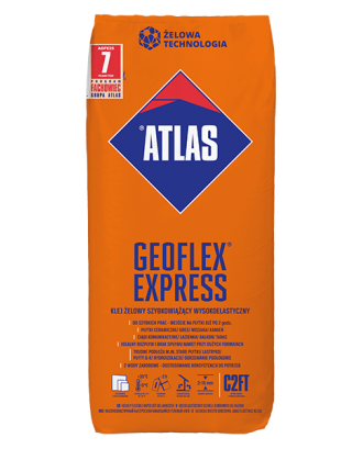Atlas Geoflex Express highly flexible rapid Tile adhesive 25Kg